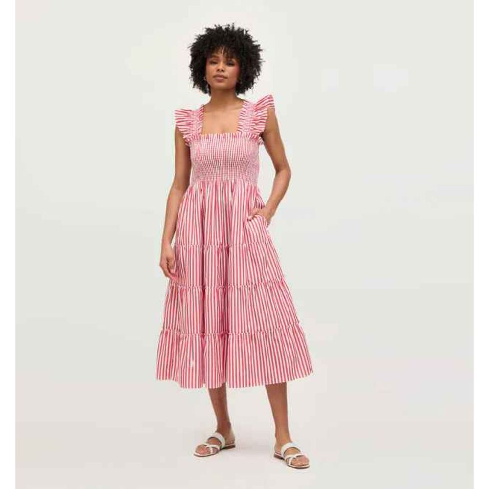 Hill House Ellie Nap Dress Size XS Cherry Stripe